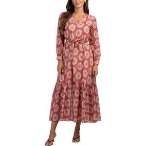 MAGARI Made In Italy Printed Long Sleeve Maxi Dress
